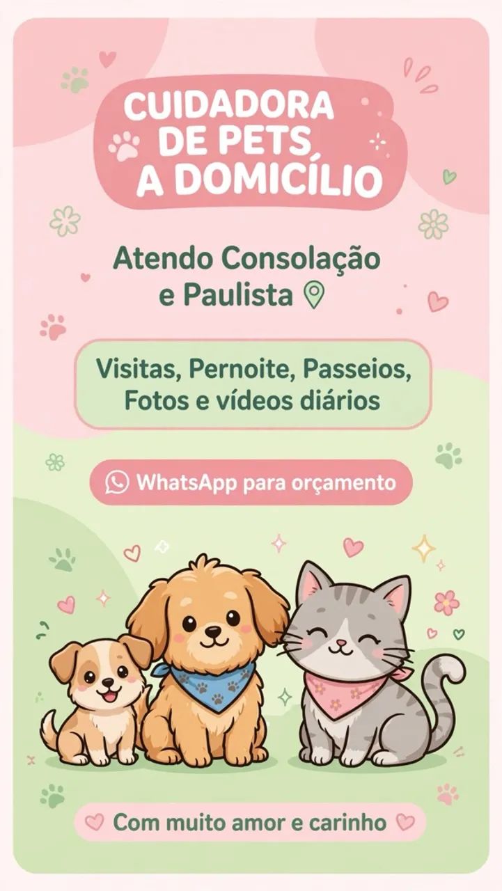 ? CUIDADORA DE PETS A DOMICÍLIO ?