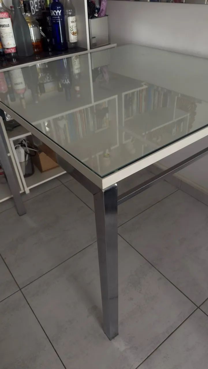 Mesa jantar 4 lugares com vidro temperado  - Foto 2