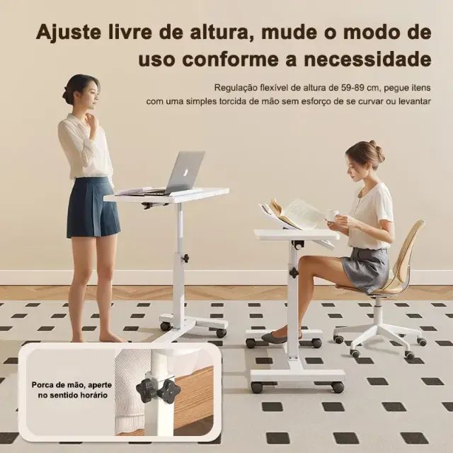 Mesa Com Rodinhas, Com Altura E Ângulo Ajustáveis - Foto 4