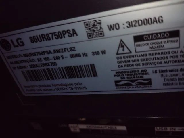 TV LG 86 POLEGADAS PARA CONSERTO OU PEÇAS - TELA APRESENTANDO RISCOS  - Foto 4