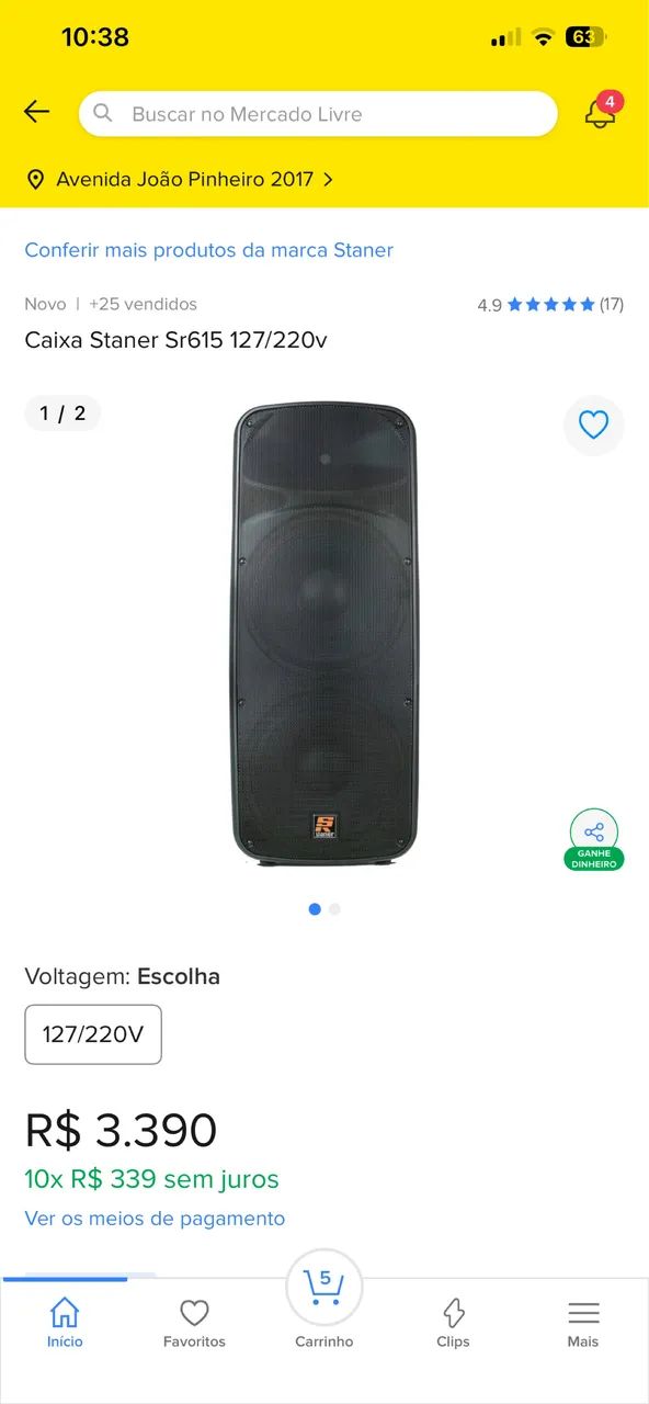 Caixa Staner Sr615 127/220v  800 watts - Foto 3