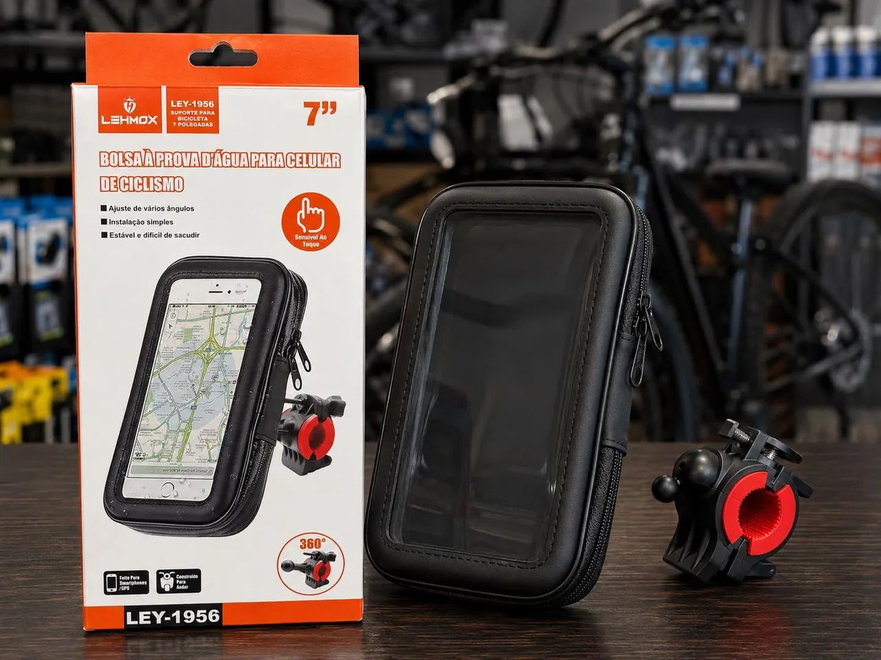 Suporte de Celular para Bicicleta Impermeável 7 Polegadas - Foto 2