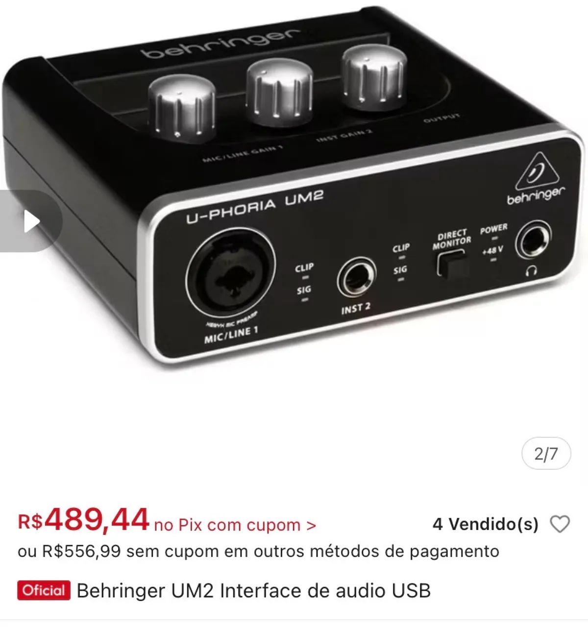 Vendo !  Interface de audio mais controlador midi  - Foto 5
