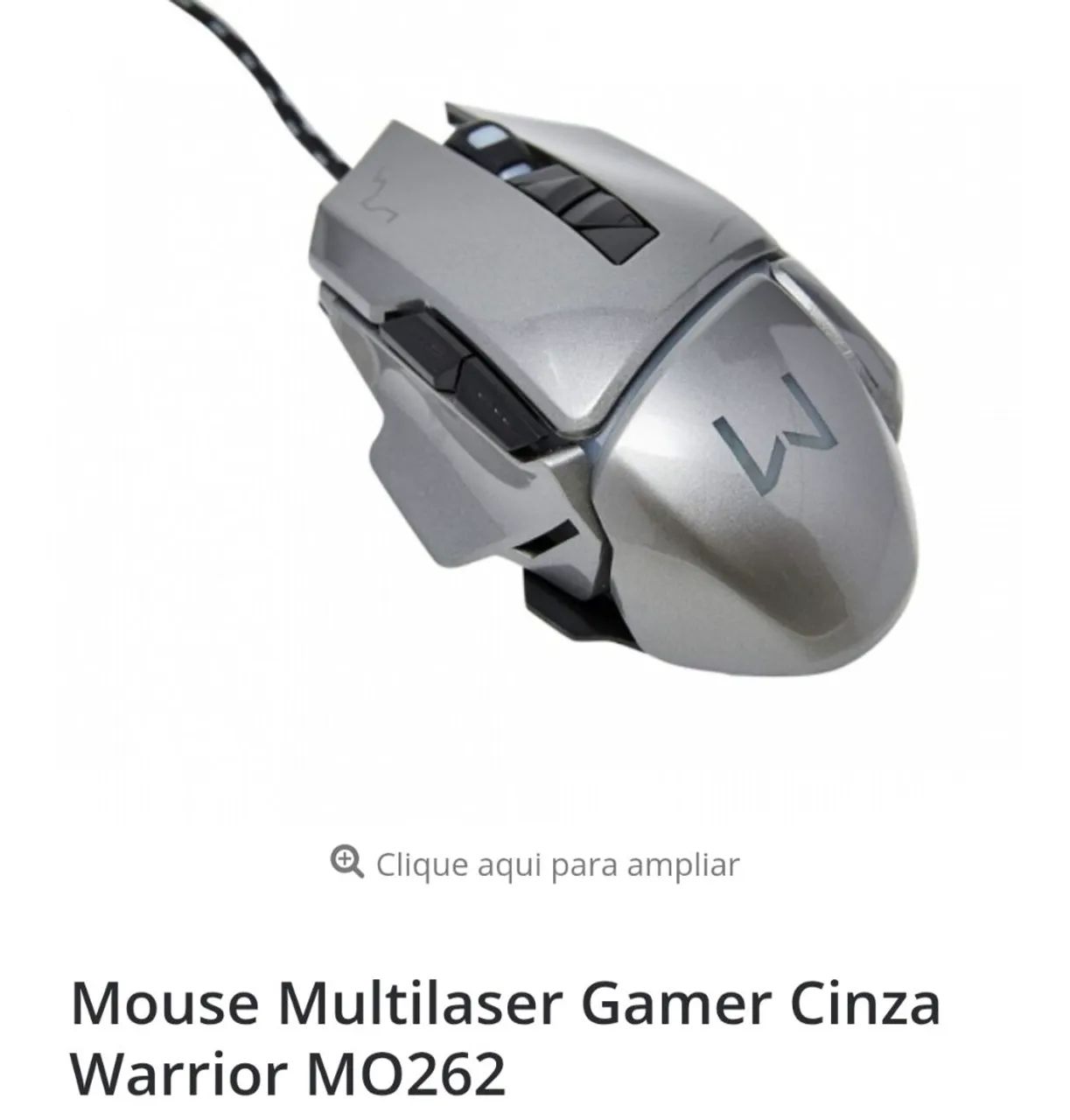 Multilaser Gaming Mouse Gray Warrior MO26265049958614787121