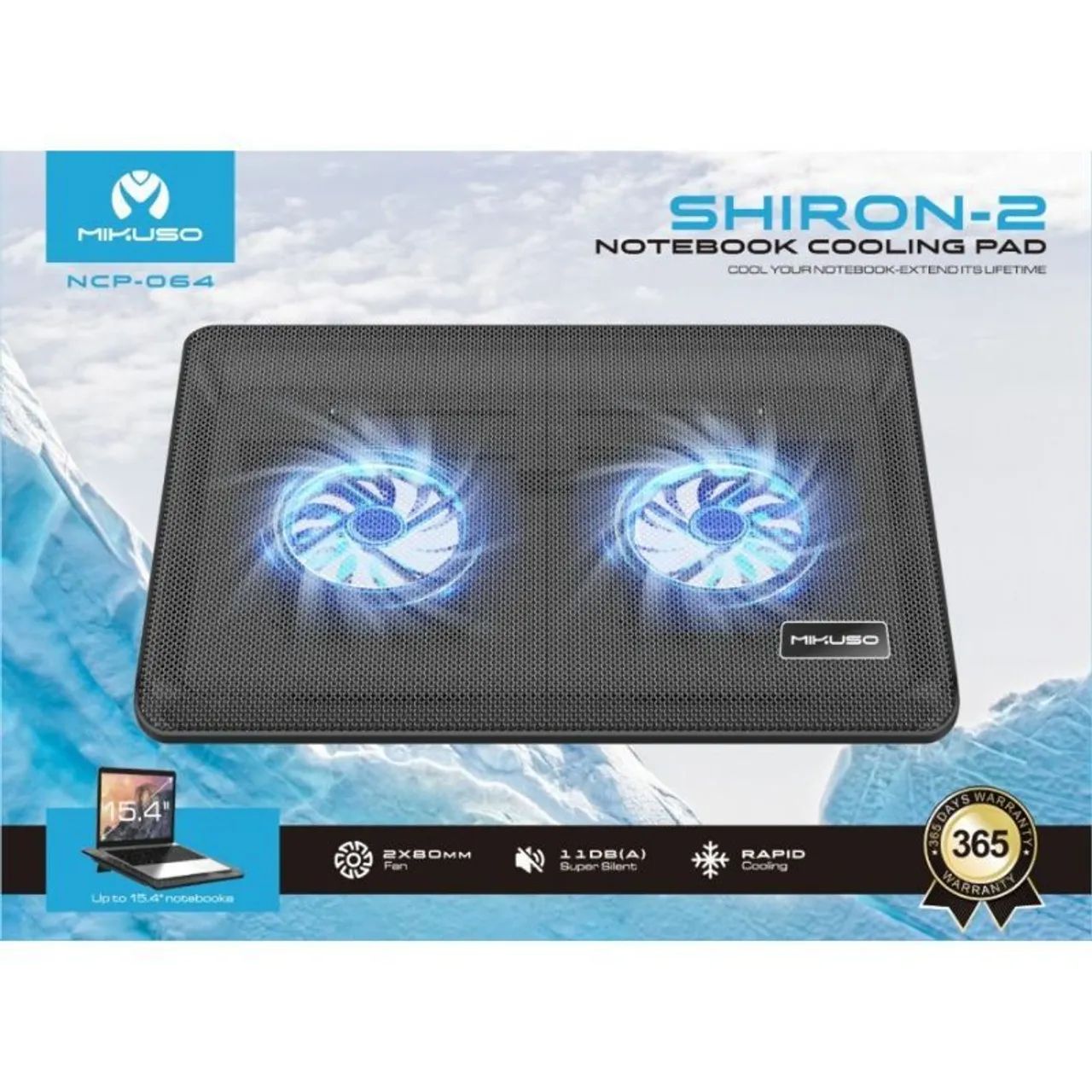 Suporte base para notebook 15.4p com 2 coolers LED<br>
