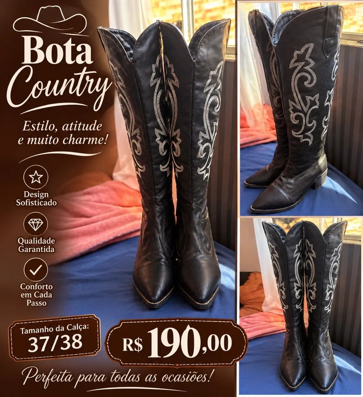 Bota usada em estado de novo.