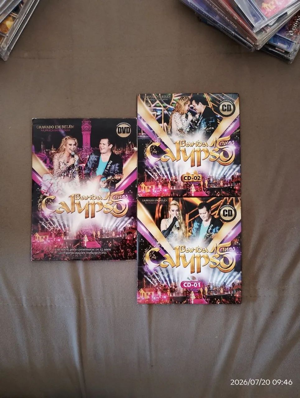 DVD e CDs banda Calypso 15 anos promocional 