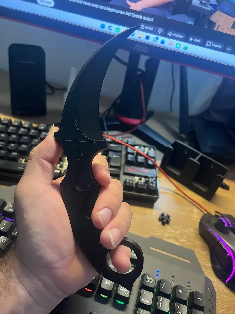 Faca Karambit Spartan Knives - Preto CS:GO - Foto 2