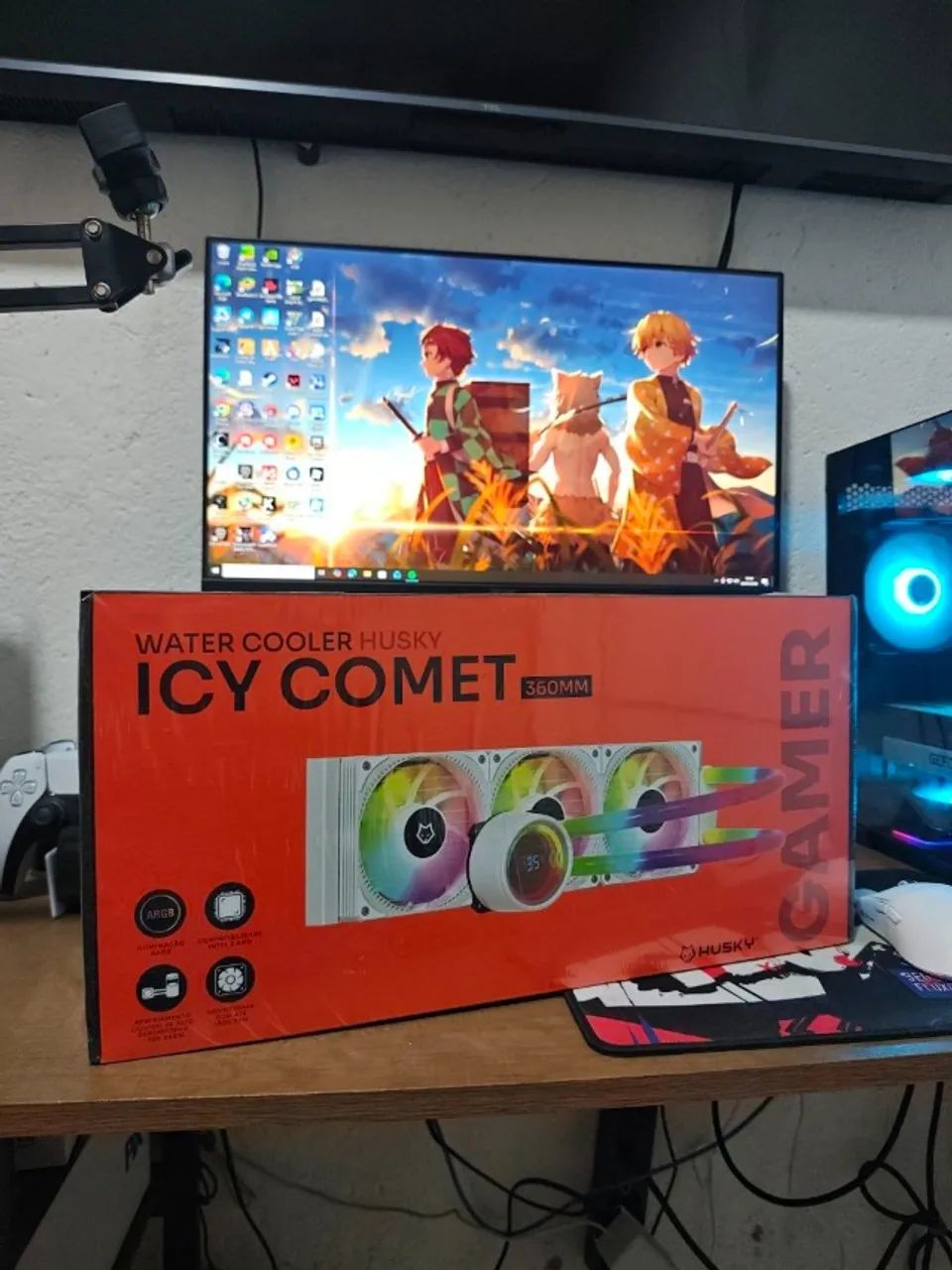 Water Cooler Husky Icy Comet, Iluminação ARGB, 360mm, AMD e Intel, Branco, Lacrado - Foto 2