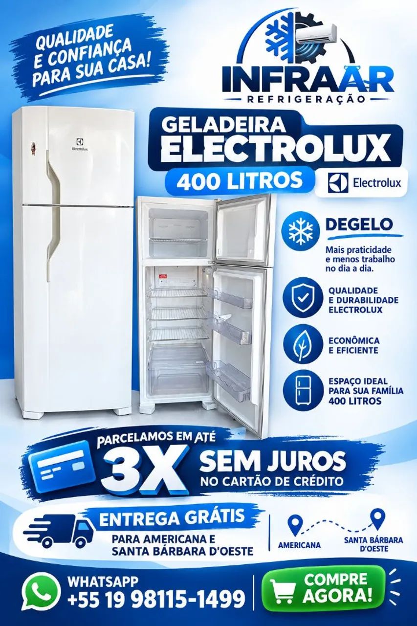 GELADEIRA Eletrolux 400 litros 