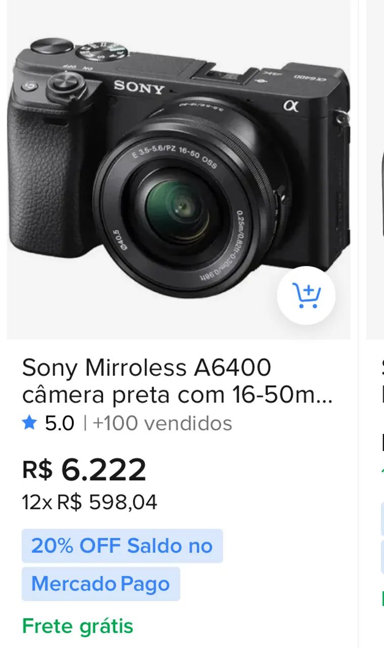 Sony Alpha a6400 (corpo)  | Usada 2x  (nova)   - Foto 2