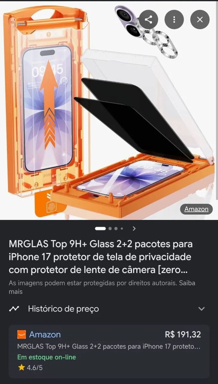 Pelicula celular MRGLAS Top 9H+ Glass 2+2 pacotes para iPhone 17 protetor de tela - Foto 2