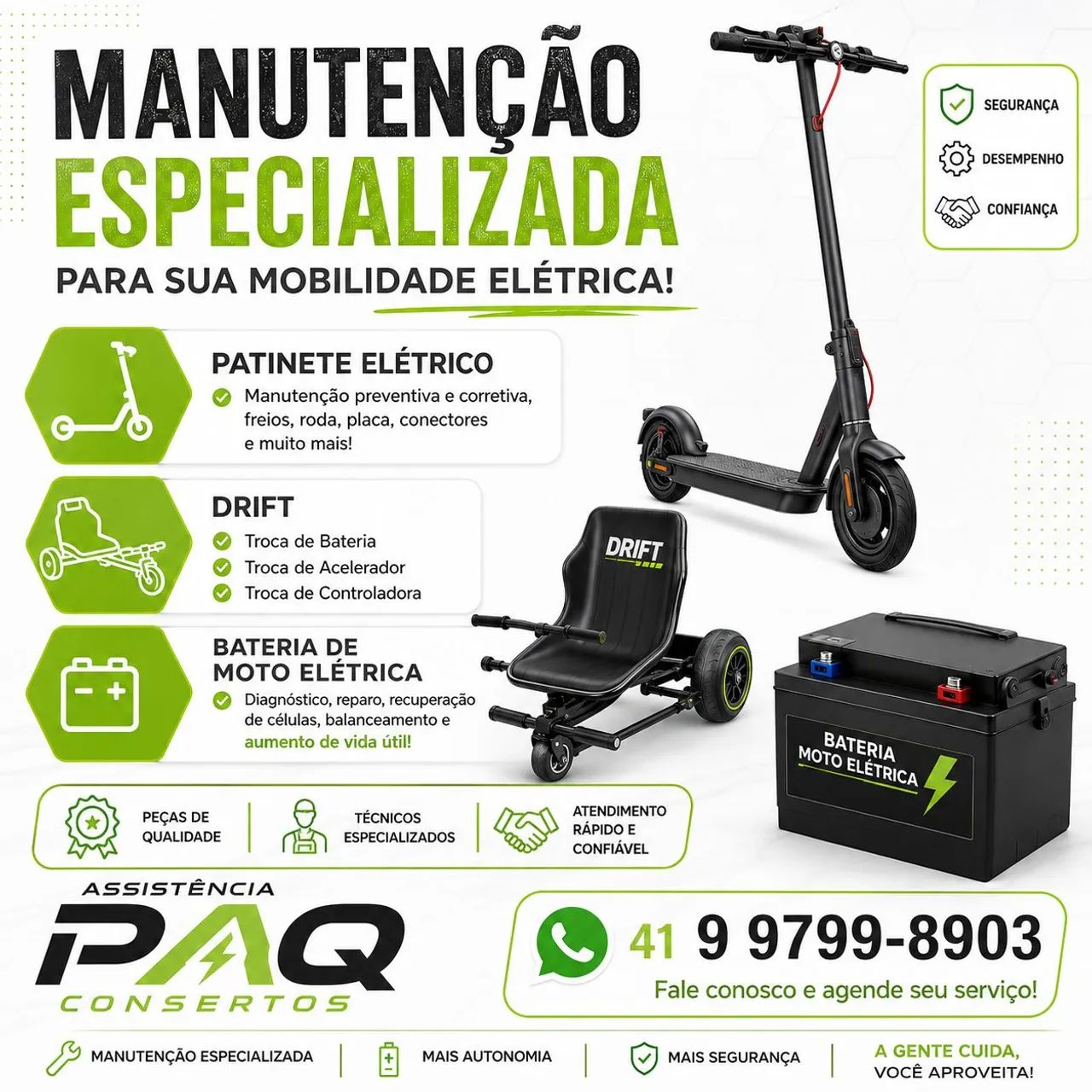 Patinetes elétricos, Drift, Hoverboard, Baterias motos elétricas