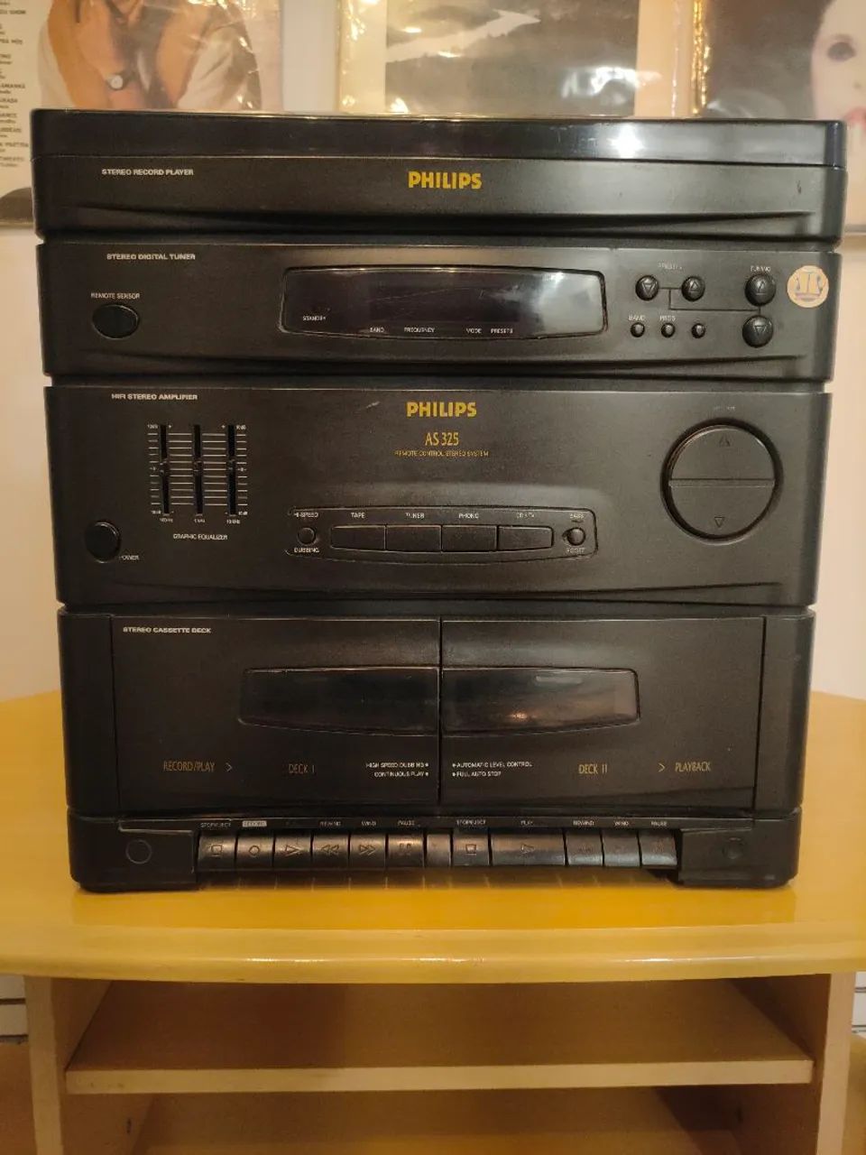 Som Philips AS 325 com toca discos