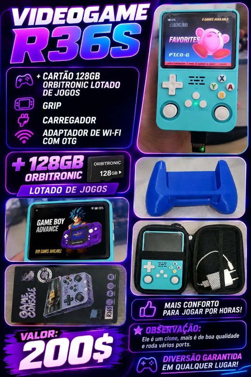 Videogame Retrô R36s Completo