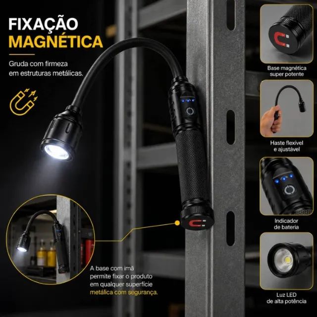 Lanterna Flexível com Base Magnética - Foto 2