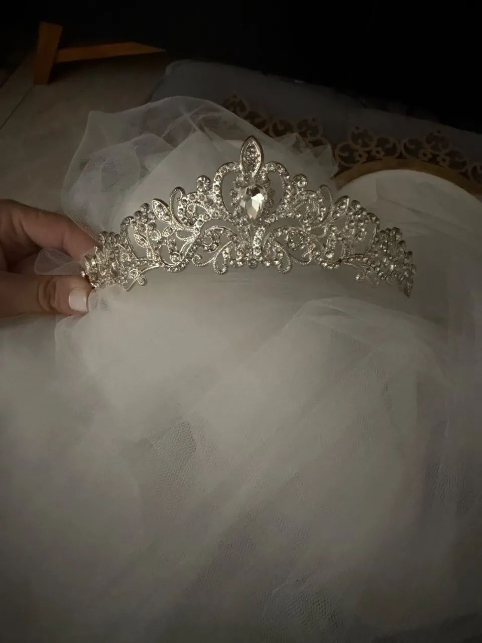 Kit noiva (véu, tiara princesa e plaquinha)
