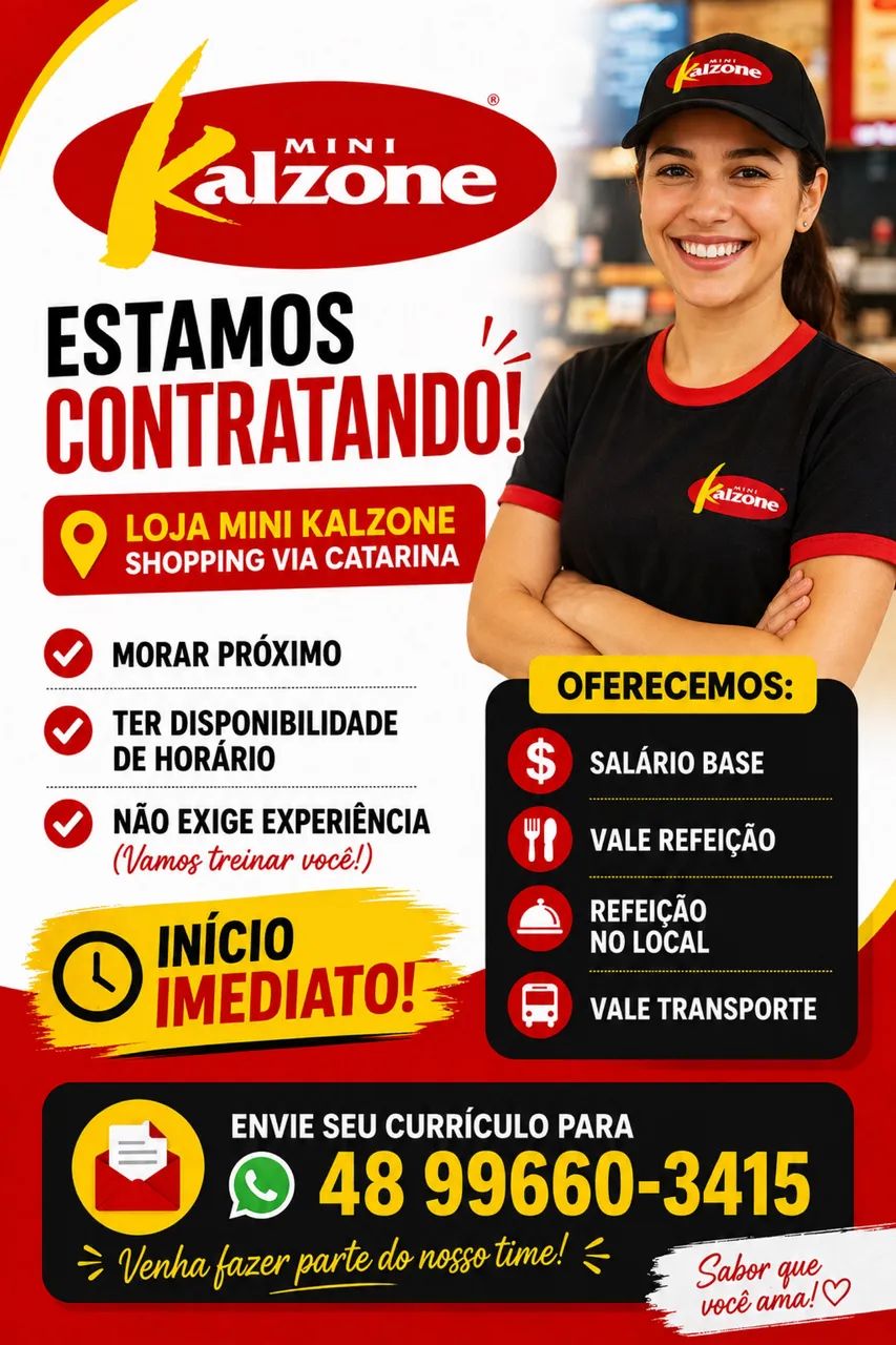 Vaga de emprego Mini kalzone 