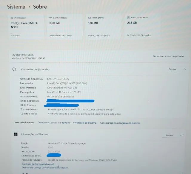 Notebook Asus Vivobook 15, Intel Core i3-N305 1,8 GHz - Foto 4