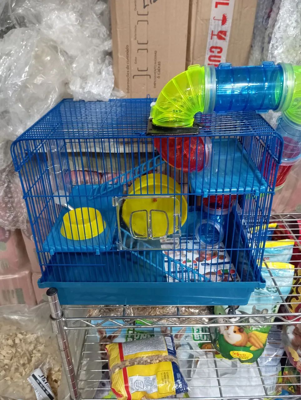 Gaiola com tubos e acessórios, para hamster ou Roedores 