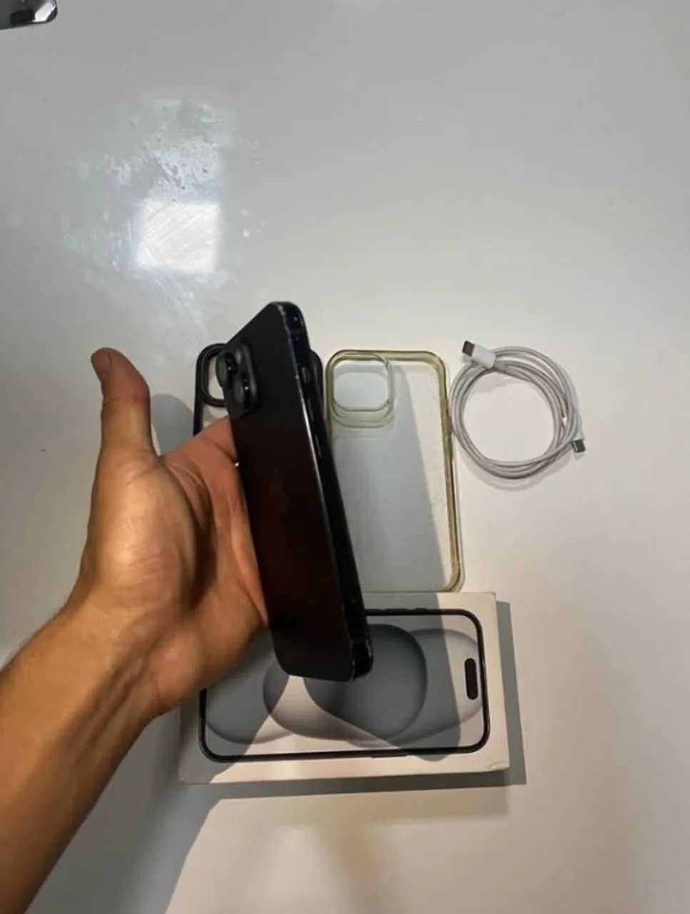 iPhone 15 Preto Completo | 2 Capinhas + Cabo + Caixa Original - Foto 5
