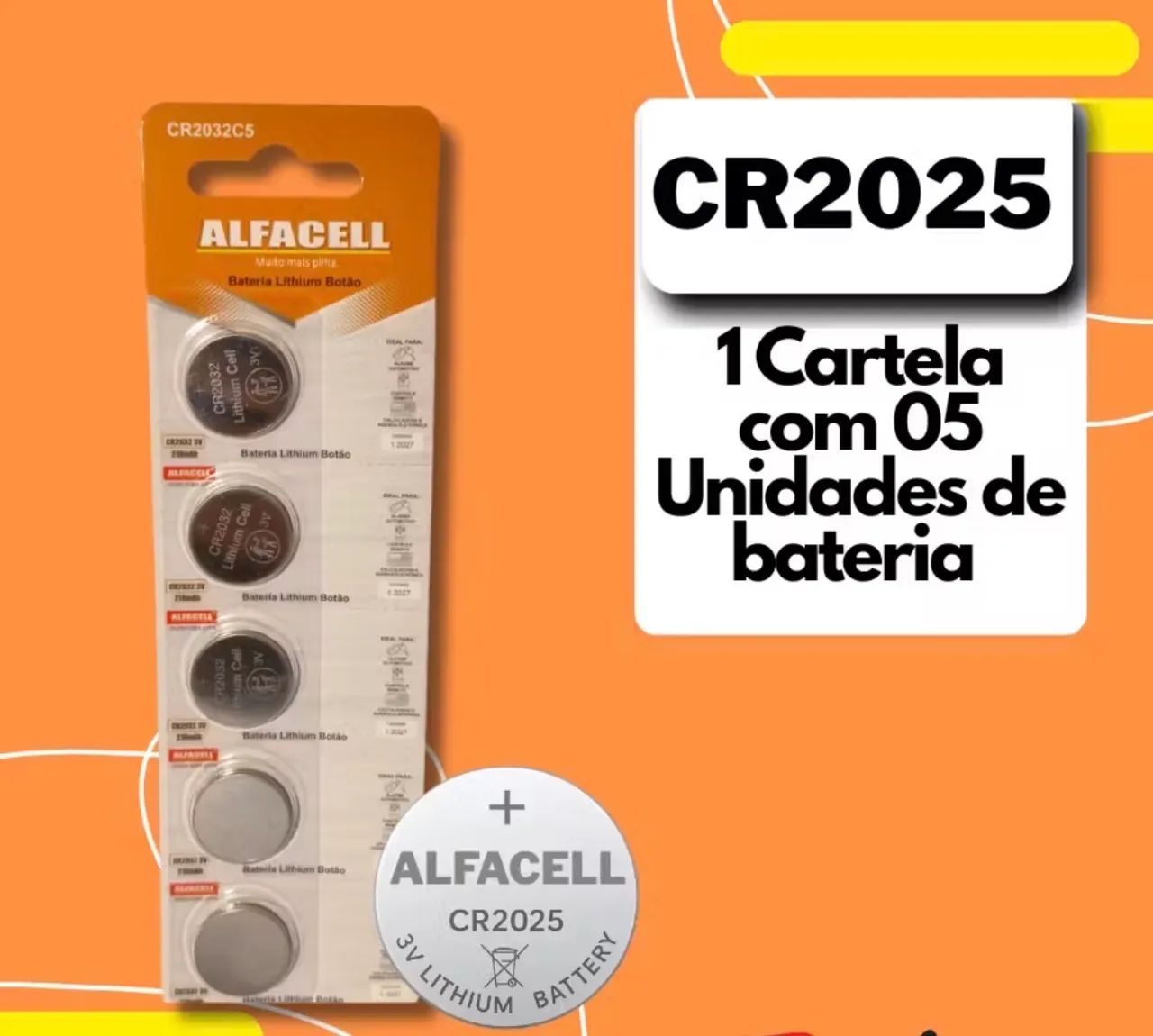 Alfacell CR2025 Button Battery Pack (1 Pack)