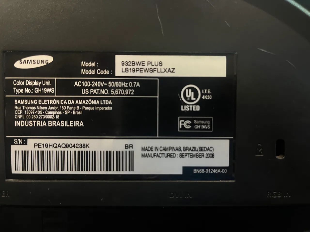 Monitor Samsung 19? LCD Widescreen - SyncMaster 932BWE Plus - Foto 3