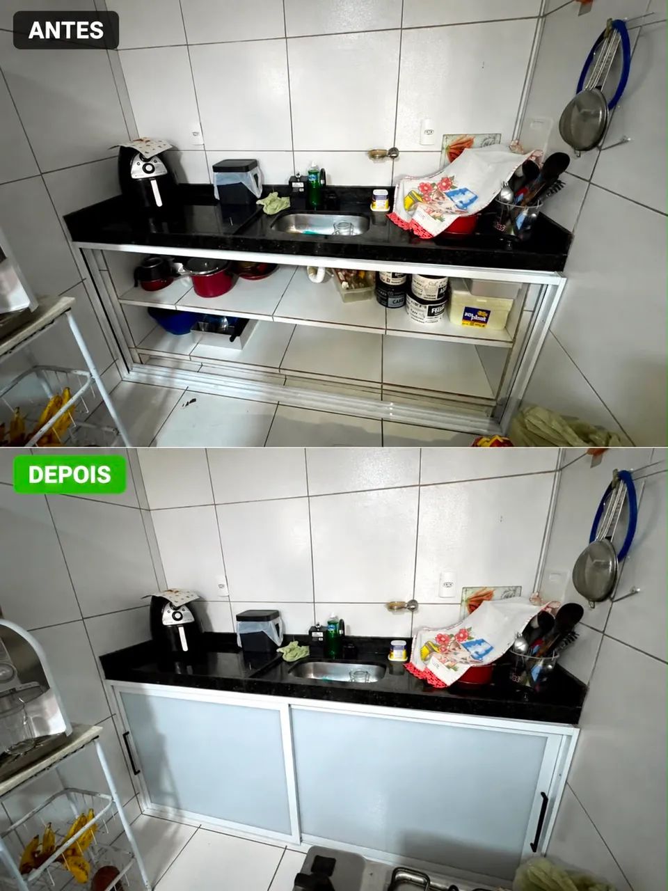 Bancada de cozinha em alumínio e vidro  - Foto 2