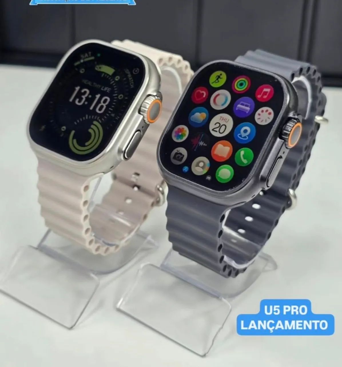 Relógio digital U5 pro com 2 pulseiras