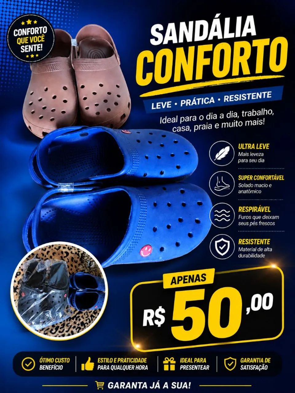 Sandália crocs, babuche 