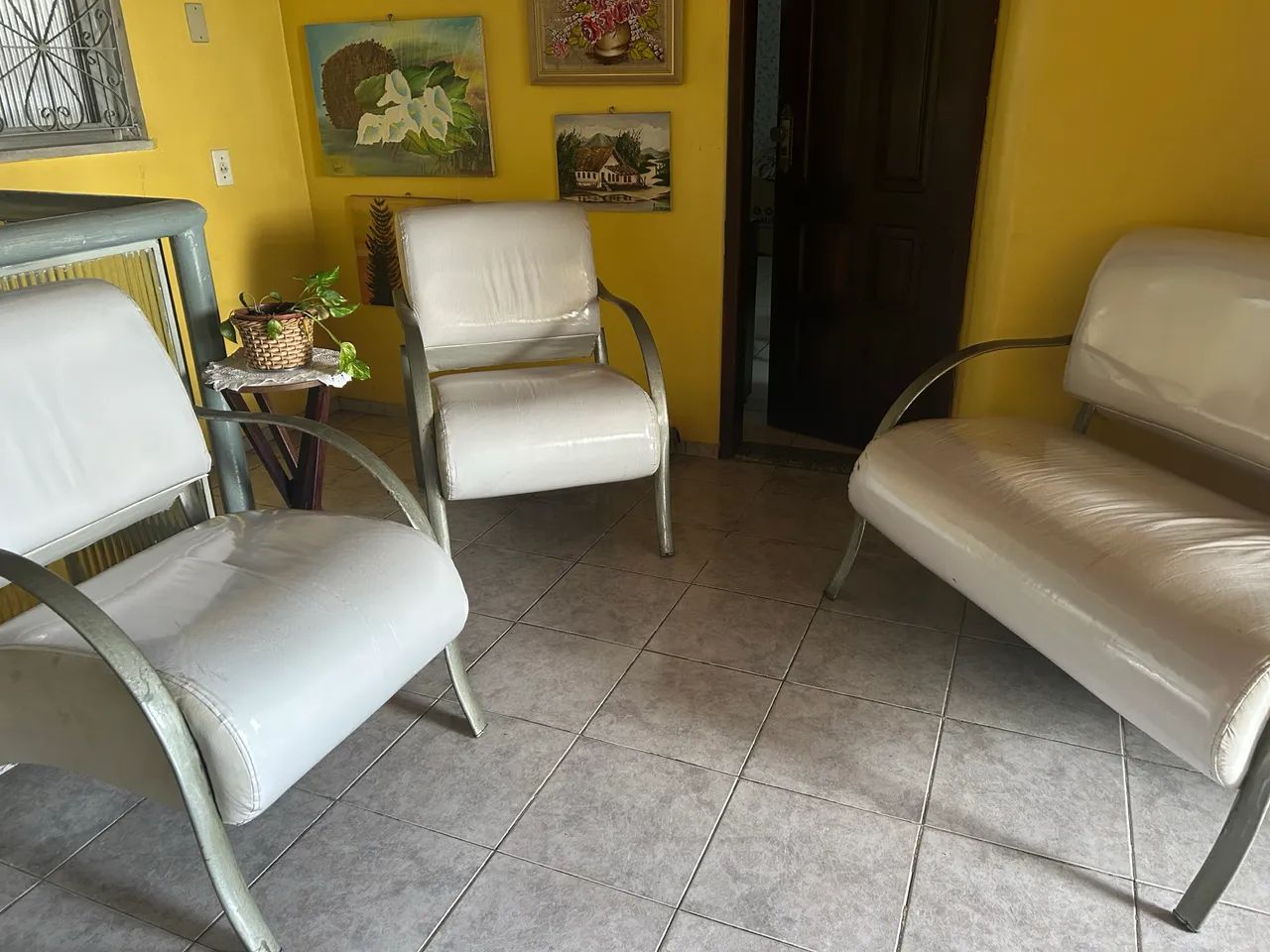 Conjunto de sofá de courino