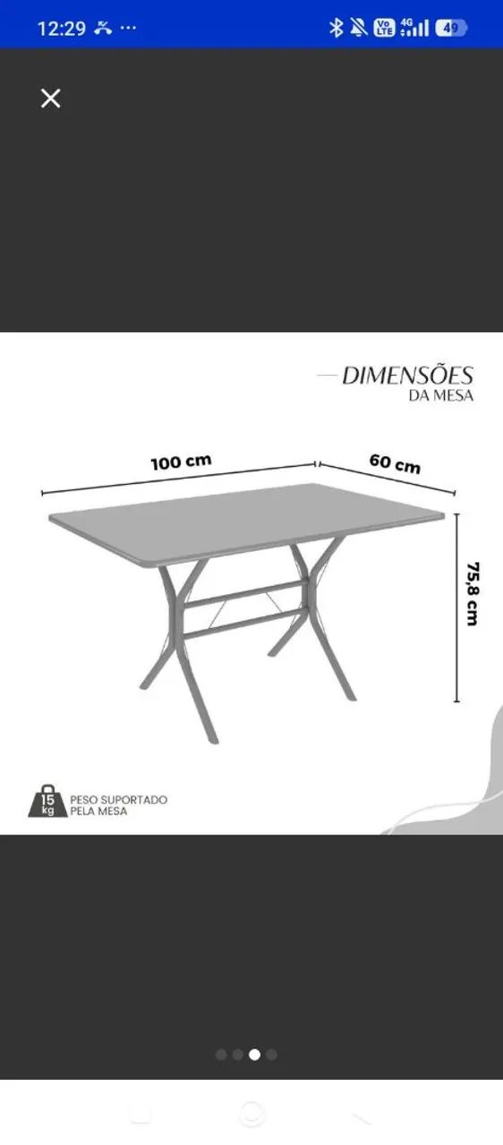 Mesa 4 cadeiras tampo de mármore 