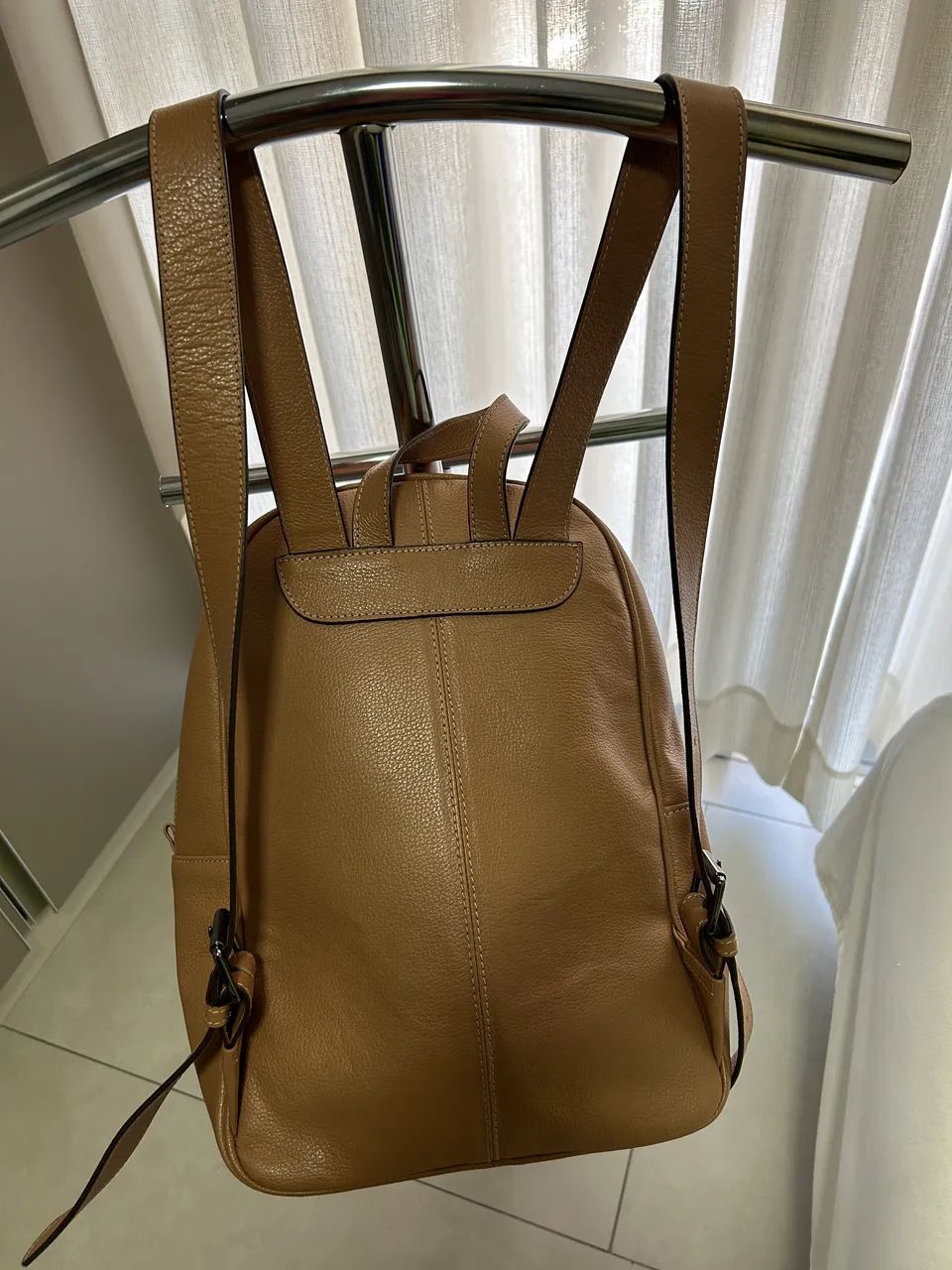 Mochila de Couro Forrada- NUDE  - Foto 2