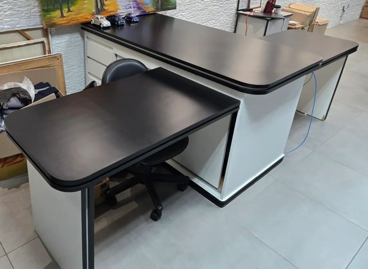 Mesa dupla de escritório 3,1x1,7x0,9m  - Foto 3