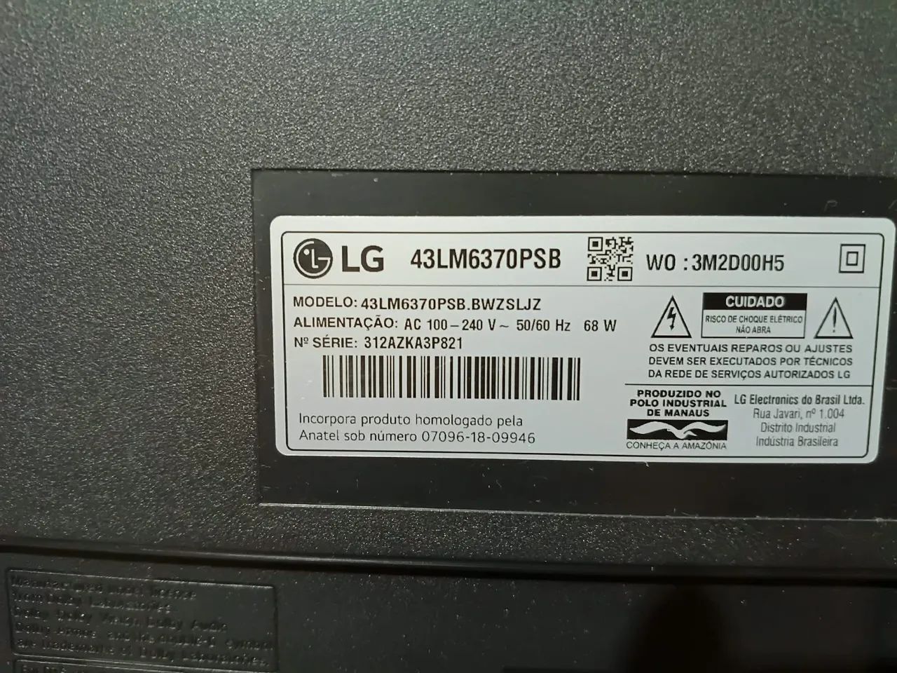 Tv lg 43"