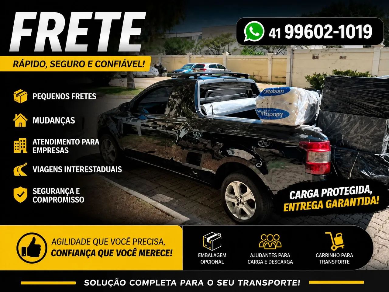 Frete Rápidos com Picape em Prédios Residências e Empresas 