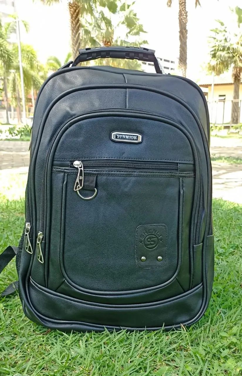 Mochila de Couro Reforçado Notebook Impermeável  - Foto 2