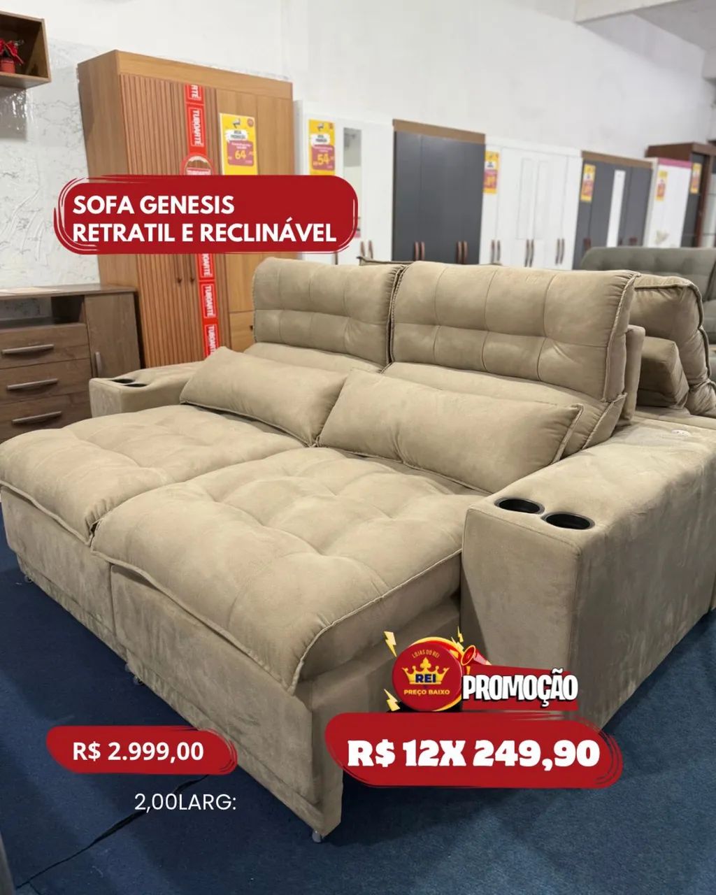 * Sofá Retrátil com Entrega Grátis R$2999 à Vista - Foto 2