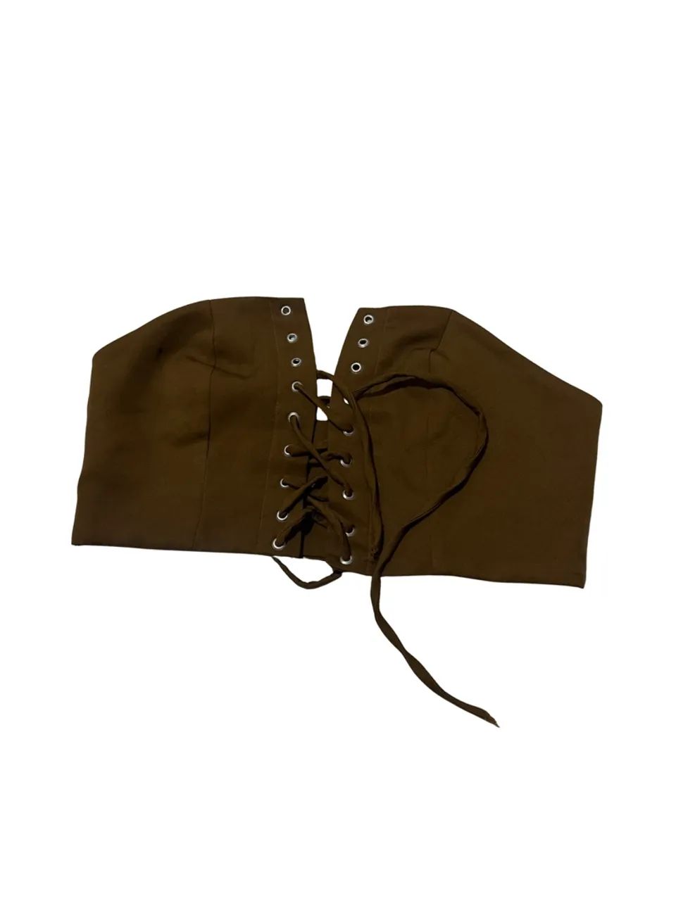Cropped/top amarração marrom