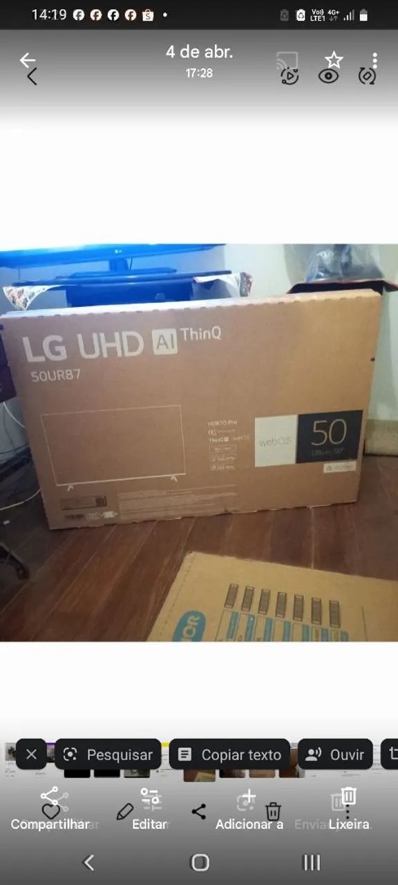 TV LG UHD AI THINQ nova na embalagem 