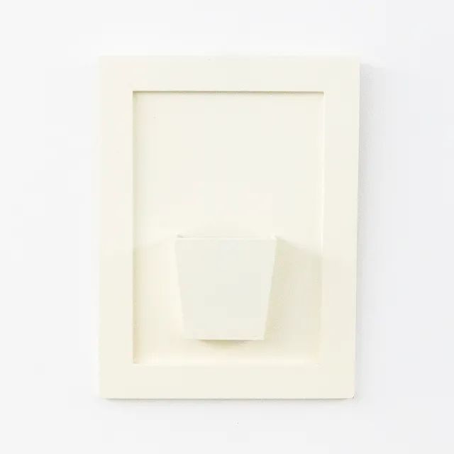 Quadro Retangular Com Vasinho Mdf 12mm Branco 34,5x26cm