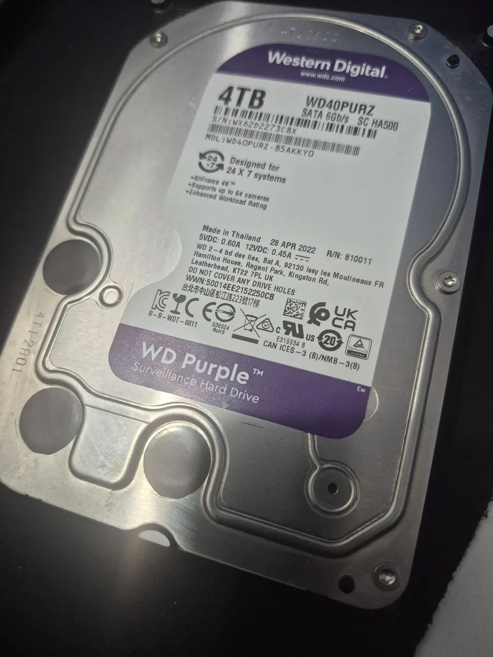 HDD SATA 4TB - WD PURPLE - Armazenamento - Vila Colorado, Suzano