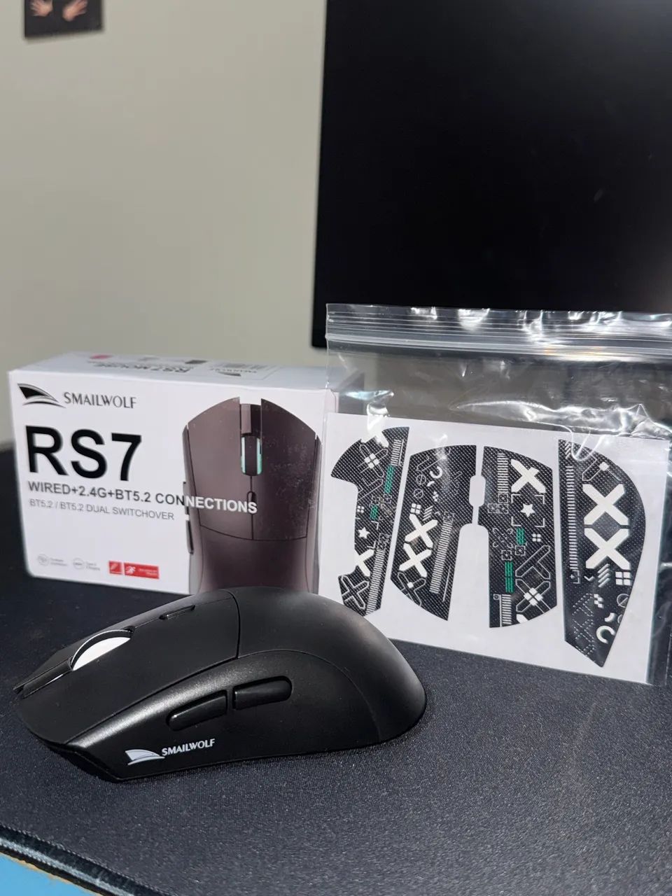 Mouse Sem Fio Smailwolf RS7 Tri-Mode: Bluetooth 5.2, Wireless 2.4GHz e Cabo Type-C - Foto 3