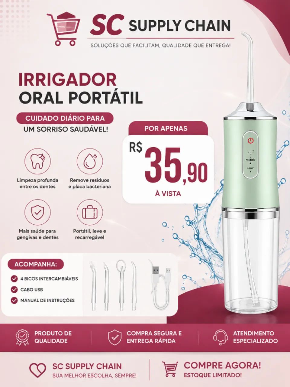 IRRIGADOR ORAL PORTÁTIL 