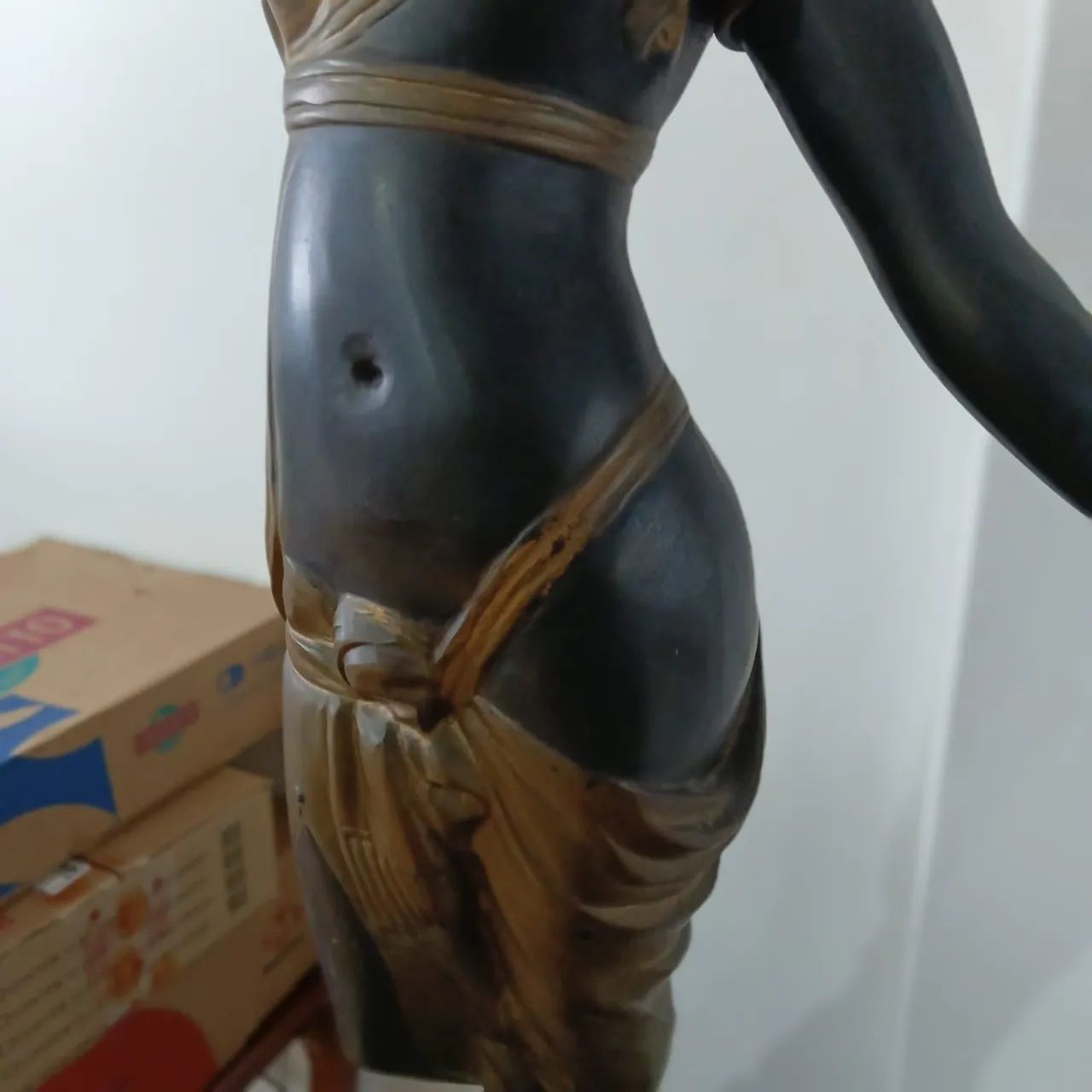 Luminária Tocheiro Antiga Em Bronze Legítimo 1,40m Art Nouveau - Foto 6