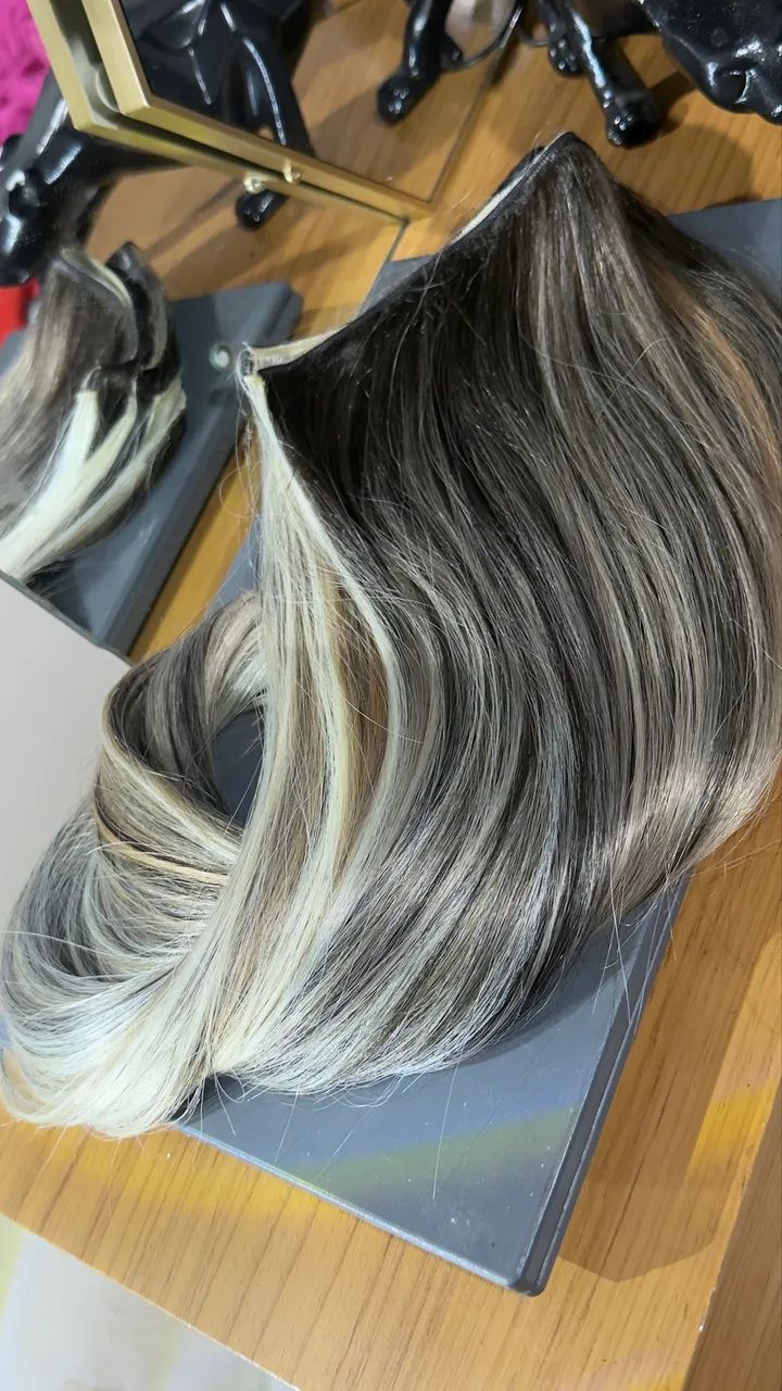 2 Telas Cabelo Russo Premium Liso 70cm - Foto 4