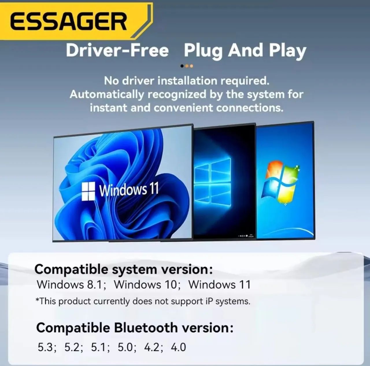  Essager Adaptador Bluetooth 5.3 PC Windows 8.1 10 11 - Foto 2