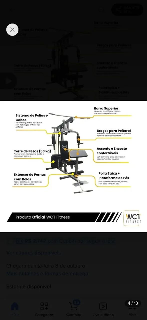 Aparelho de musculação completo 2800,00 novo - Foto 2