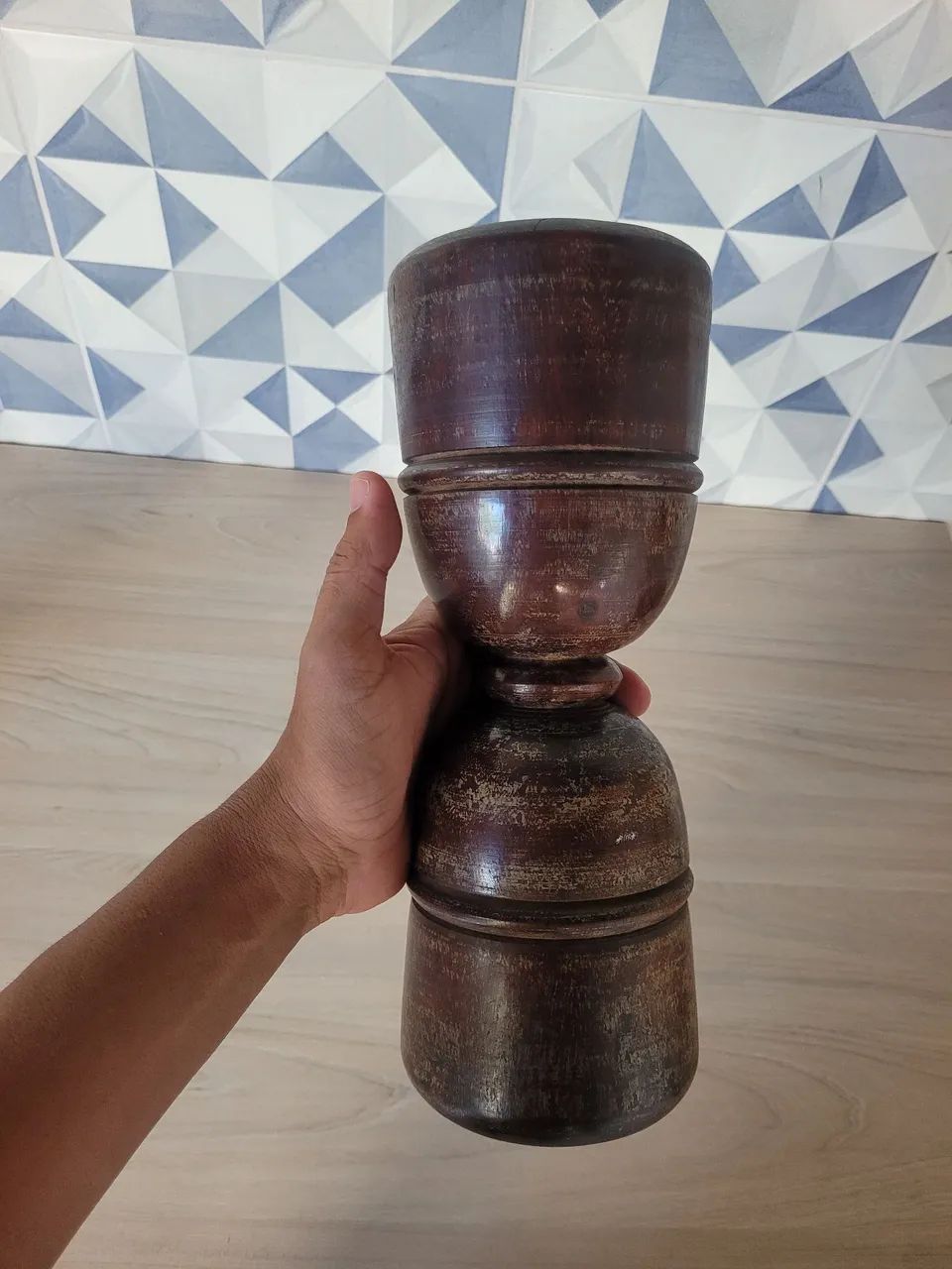 Antigo pilão de madeira  - Foto 3