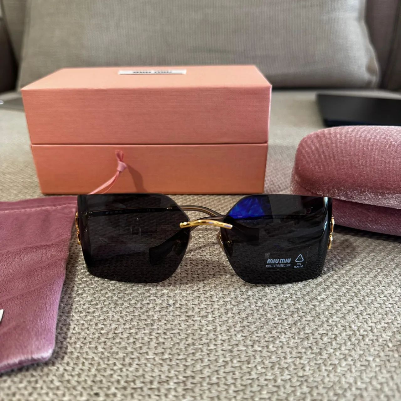 óculos de sol miu miu logo sunglasses - Foto 5